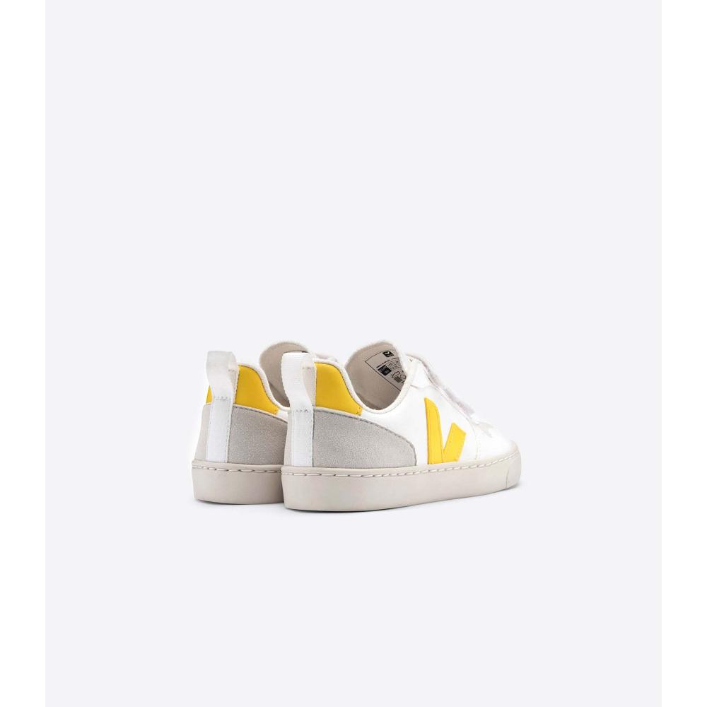 Veja V-10 STRAPS CWL Kids' Shoes White/Orange | NZ 802JPQ